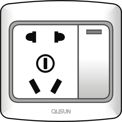 一位單極大蹺板二三極插座